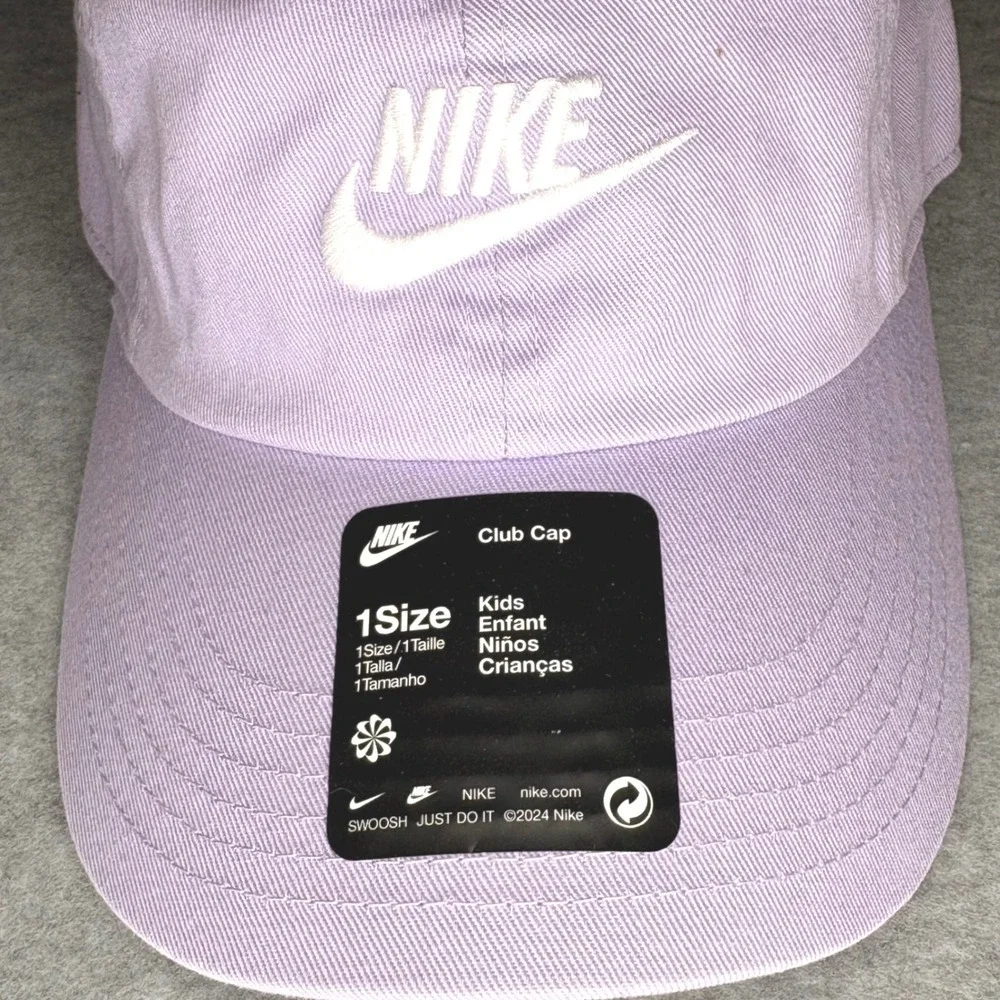 Nike Kids Club Cap Purple Adjustable Baseball Hat Futura Logo size 1